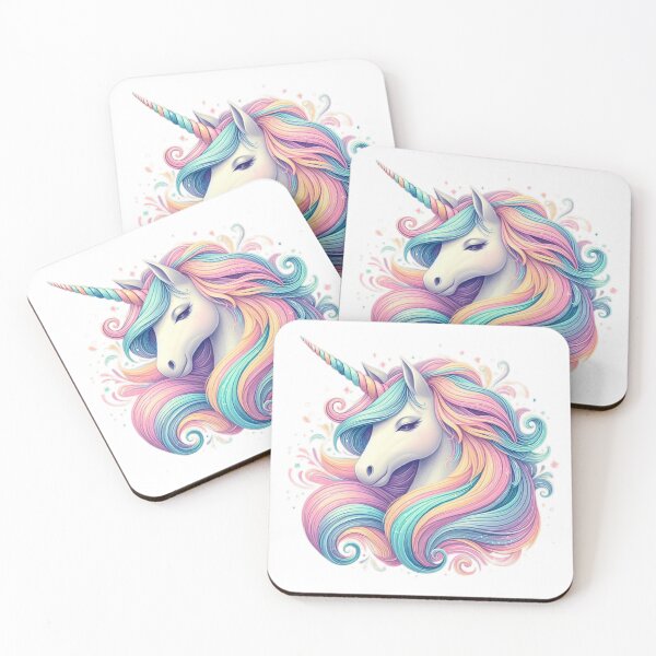 Item preview,  Unicorn - Colorful Unicorn with curved horns, designed and sold by Momartsimo.