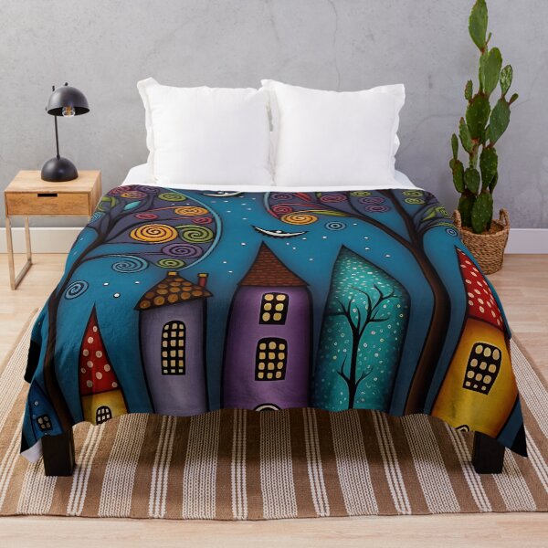 Item preview, colorful whimsical village 9 designed and sold by NahedAH.