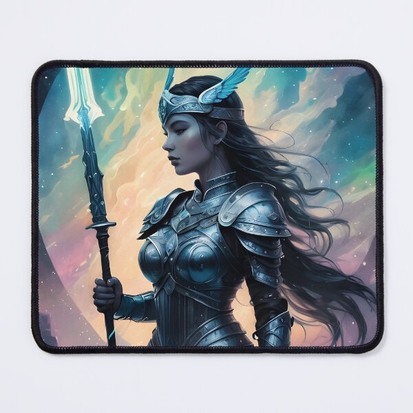 Item preview, Beautiful Valkyrie: Ink Illustration with Aurora Colors designed and sold by ByteyCreatives.