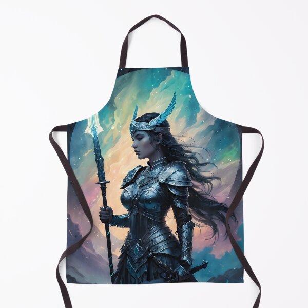 Item preview, Beautiful Valkyrie: Ink Illustration with Aurora Colors designed and sold by ByteyCreatives.
