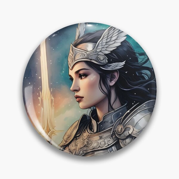 Item preview, Valkyrie Warrior: Ink Illustration designed and sold by ByteyCreatives.