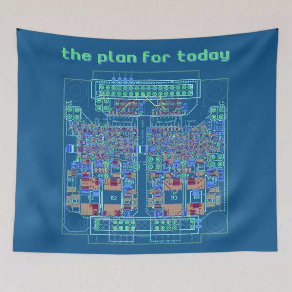 Item preview, Colorful Circuit Board PCB with "The Plan for Today" Funny Engineer Design designed and sold by sopfanna.