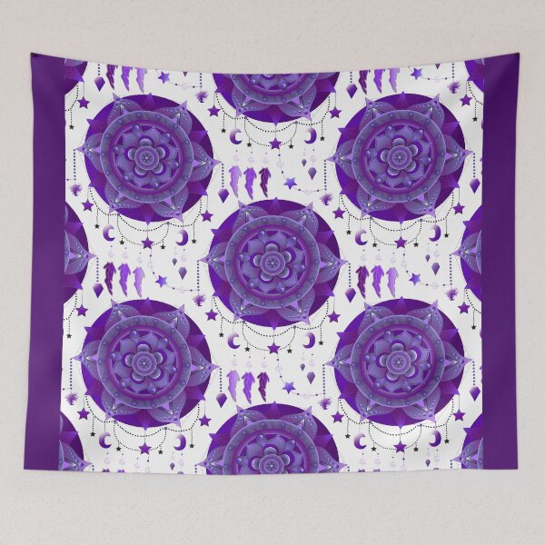 Item preview, Violet monochromatic mandala dream catcher designed and sold by EverHigh.