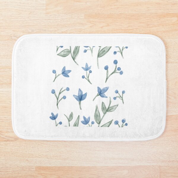 Artikelvorschau, Immergrünes blaues Blumenmuster - blaues und grünes Blumen- und Blätter-Sommermuster entworfen und verkauft von kaeliedoscopes.