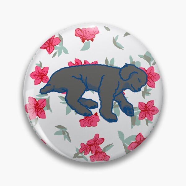Item preview, silver sleeping dog on Red azalea  designed and sold by Eastspacebubble.