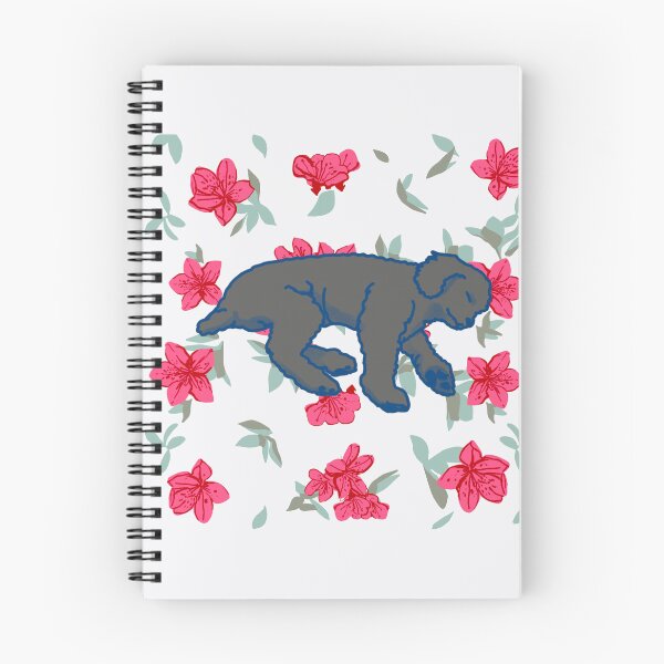Item preview, silver sleeping dog on Red azalea  designed and sold by Eastspacebubble.
