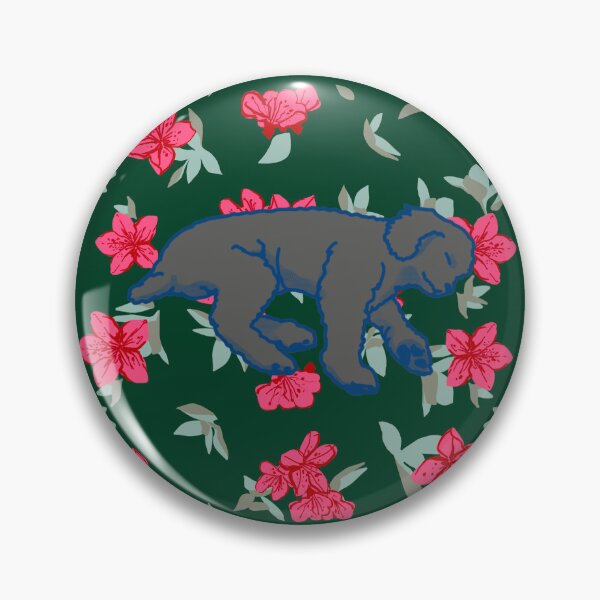 Item preview, silver sleeping dog on Red azalea  designed and sold by Eastspacebubble.