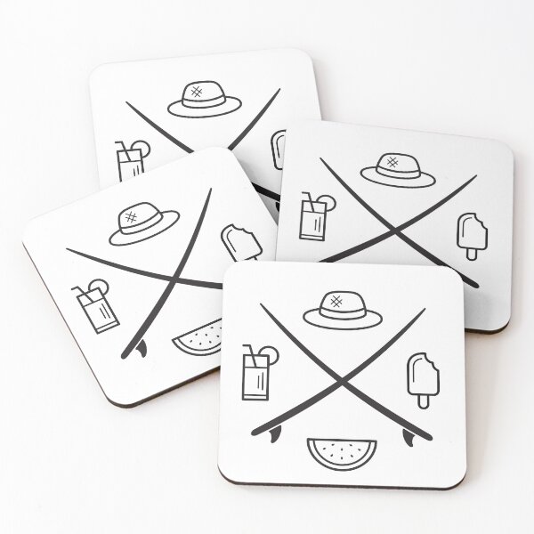 Item preview, Crossed Surf boards and beach party elements designed and sold by Sargatal.