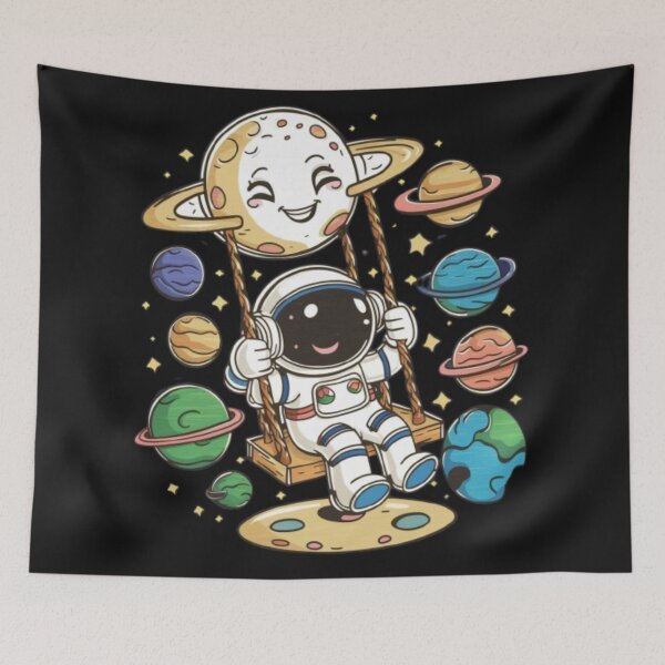 Item preview, Astronaut swinging between planets designed and sold by catcraftss.