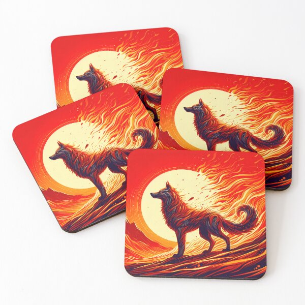 Item preview, Lava Fire Wolf, Ai Generated Art  designed and sold by ACC .