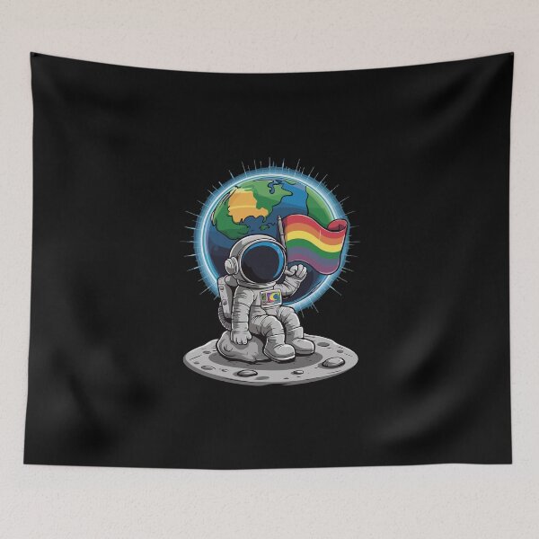 Item preview, We are all human LGBTQIA+ Pride Astronaut designed and sold by HandicraftArt.