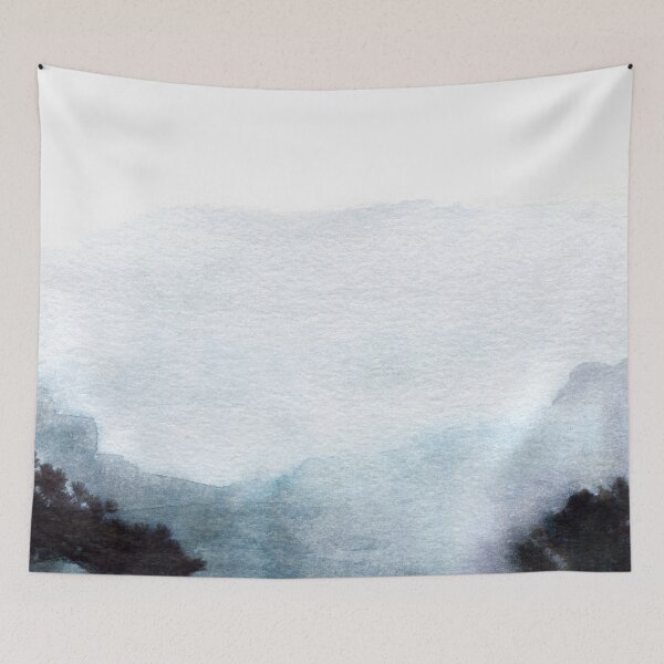 Item preview, Foggy forest watercolor art designed and sold by FleurDesign.