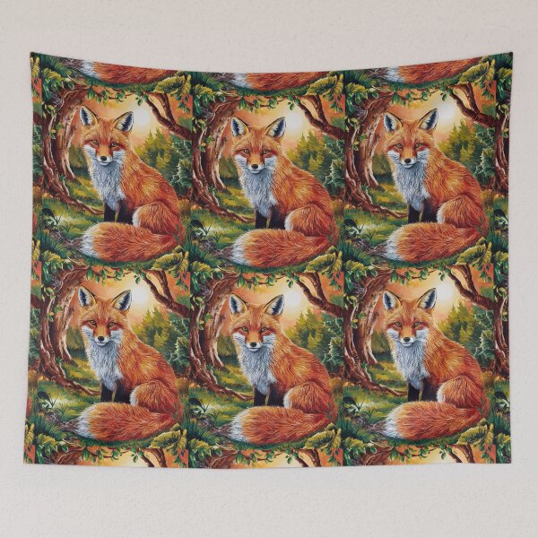 Item preview, Fox Portrait. woodland fox, fantasy fox, whimsical fox designed and sold by FoxVibes.