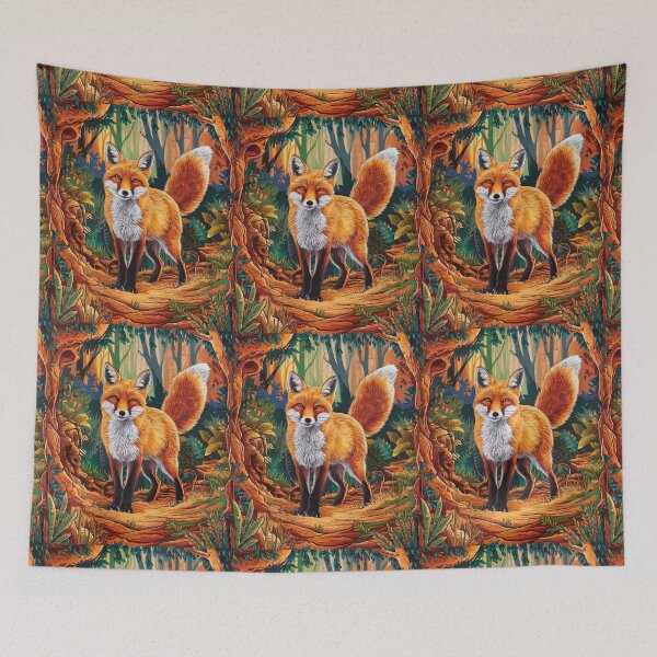 Item preview, Fox Portrait. woodland fox, fantasy fox, whimsical fox designed and sold by FoxVibes.