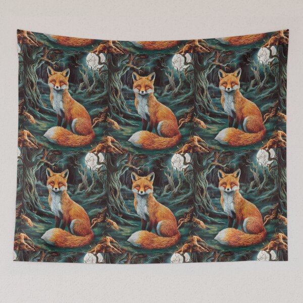 Item preview, Fox Portrait. woodland fox, fantasy fox, whimsical fox designed and sold by FoxVibes.