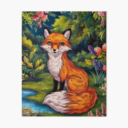 Item preview, Fox Portrait. woodland fox, fantasy fox, whimsical fox designed and sold by FoxVibes.