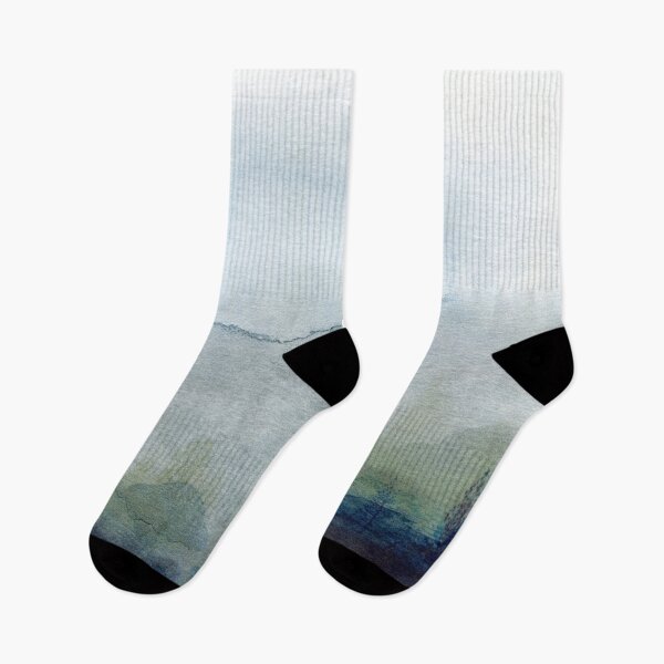 Item preview, Foggy forest watercolor art, cascadia Trees Covered In Magic Blue Fog designed and sold by FleurDesign.