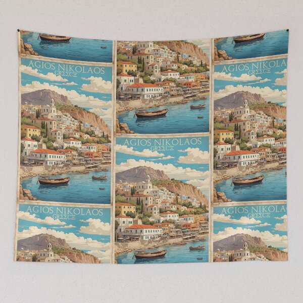 Item preview, Agios Nikolaos Greece Vintage Travel Tourism  designed and sold by TravelersGems.