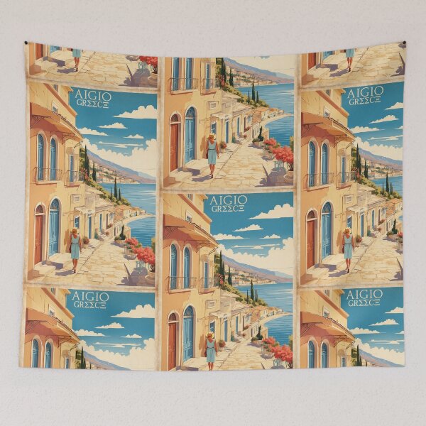 Item preview, Aigio Greece Vintage Travel Tourism designed and sold by TravelersGems.