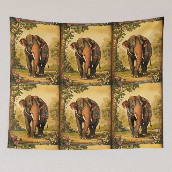 Item preview, Elephant Portrait. abstract elephant, vintage elephant, wild elephant designed and sold by ElephantVibes.