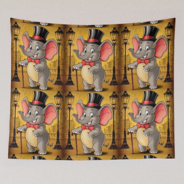 Item preview, Elephant Portrait. abstract elephant, vintage elephant, elephant character designed and sold by ElephantVibes.