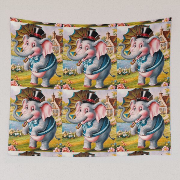 Item preview, Elephant Portrait. abstract elephant, vintage elephant, elephant character designed and sold by ElephantVibes.
