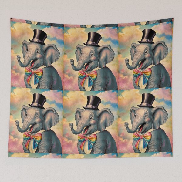 Item preview, Elephant Portrait. abstract elephant, vintage elephant, elephant character designed and sold by ElephantVibes.