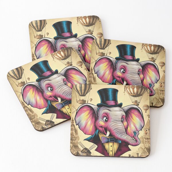 Item preview, Elephant Portrait. abstract elephant, vintage elephant, elephant character designed and sold by ElephantVibes.