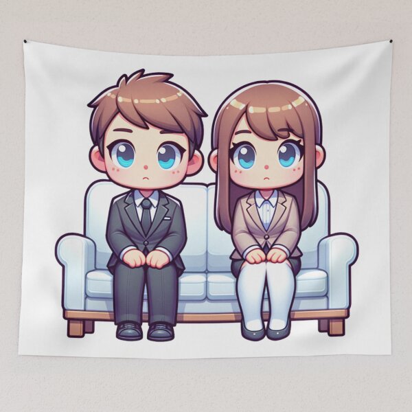 Item preview, Awkward Sofa Sit: Uncomfortable Silence Speaks Volumes designed and sold by herloque.