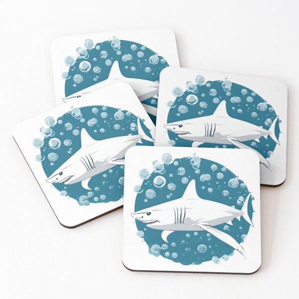 Item preview, minimalist white shark designed and sold by Yeyishop.