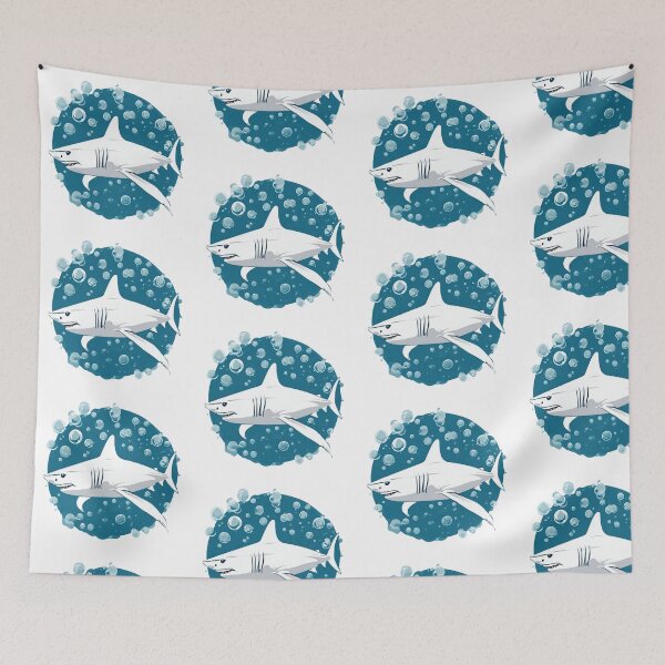 Item preview, minimalist white shark designed and sold by Yeyishop.