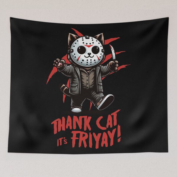 Item preview, Thank Cat It's Friyay! designed and sold by Ikibrai.