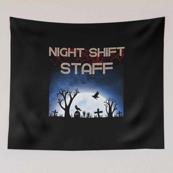 Item preview, Night shift Staff horror zombie bat People  Life men Women This is Fine halloween T-Shirt designed and sold by SOPIZiLA.