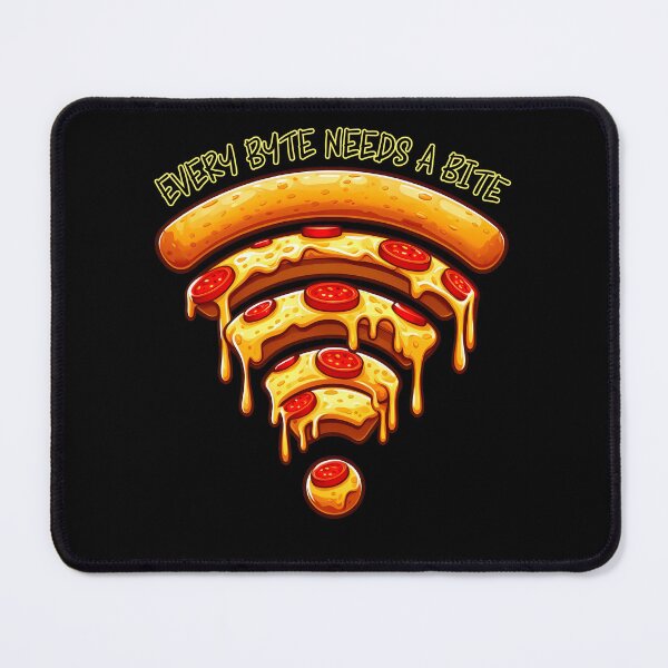 Item preview, Wifi Signal Pizza Cheesy Connection Funny Internet Cartoon designed and sold by André Botes.