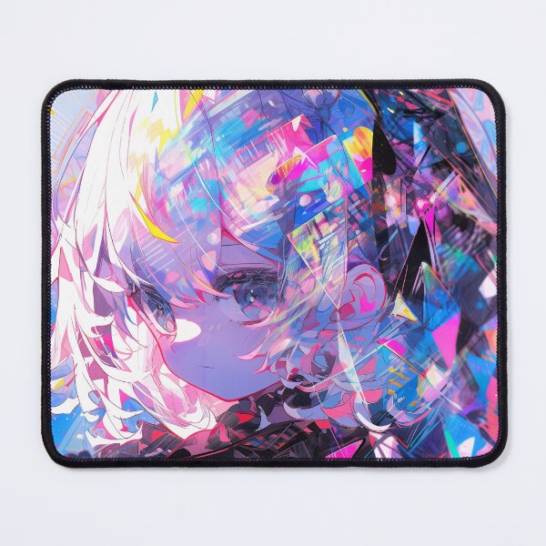 Item preview, Vibrant Abstract Neon Kaleidoscope Anime Girl designed and sold by bubblegoth.
