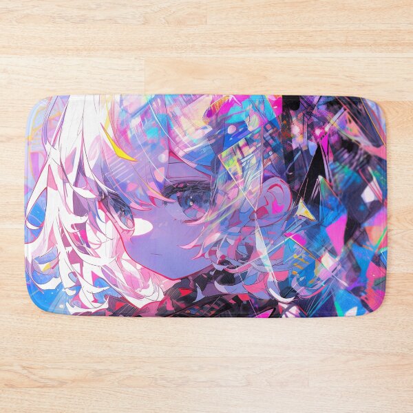 Item preview, Vibrant Abstract Neon Kaleidoscope Anime Girl designed and sold by bubblegoth.