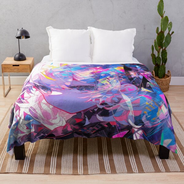 Item preview, Vibrant Abstract Neon Kaleidoscope Anime Girl designed and sold by bubblegoth.