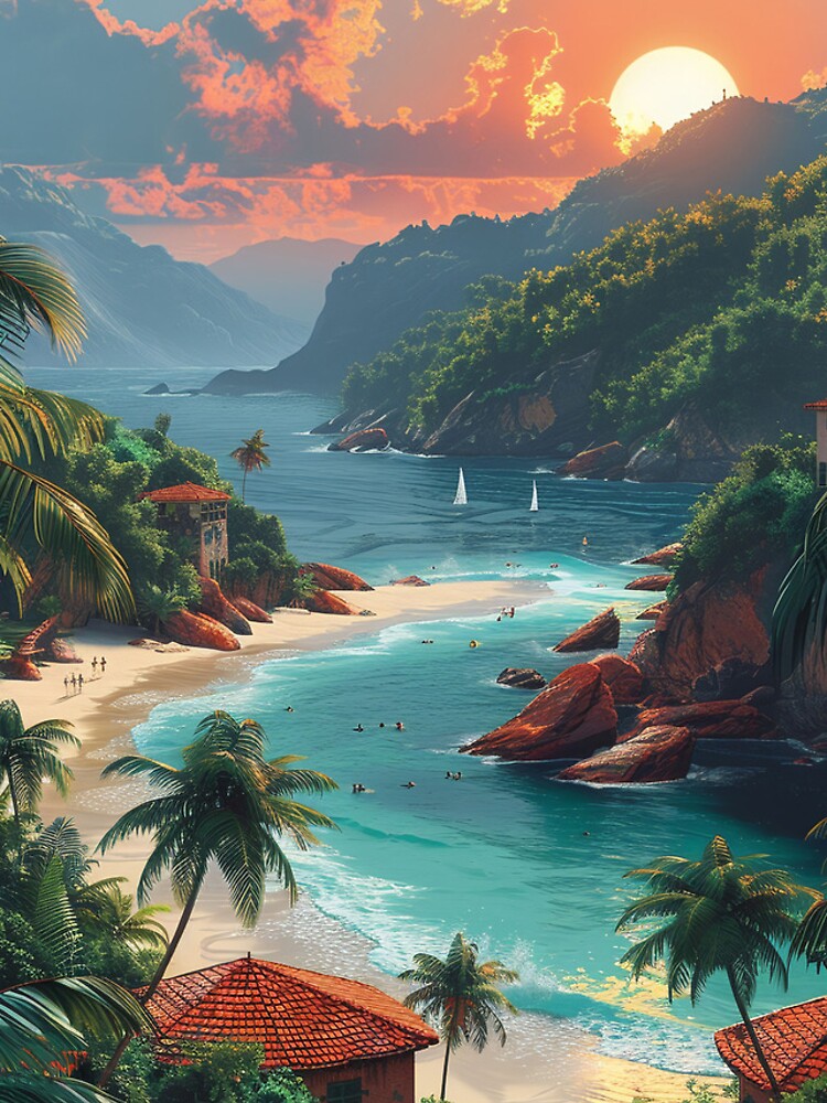 Aperçu 5 sur 5. Coque iPhone avec l'œuvre Sunset Serenity at Secluded Cove créée et vendue par ArmorShell.