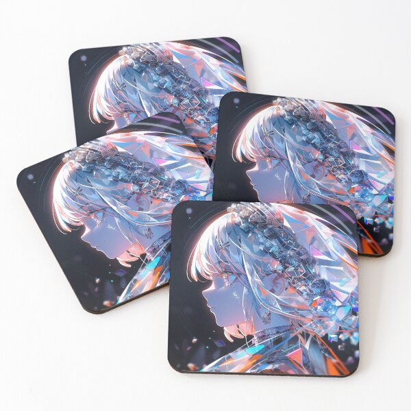 Item preview, Abstract Crystalline Cyber Neon Anime Girl designed and sold by bubblegoth.