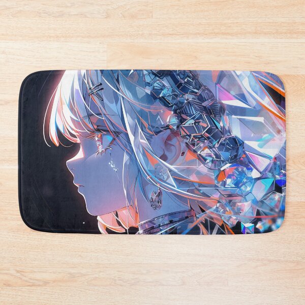 Item preview, Abstract Crystalline Cyber Neon Anime Girl designed and sold by bubblegoth.