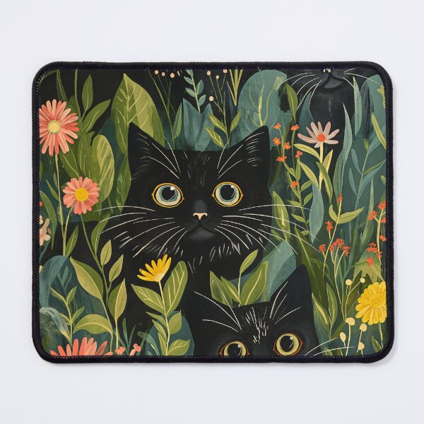 Item preview, Whimsical Garden Cats Peeking Through Wildflowers designed and sold by Jozefin's Studio.