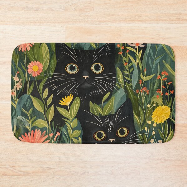 Item preview, Whimsical Garden Cats Peeking Through Wildflowers designed and sold by Jozefin's Studio.