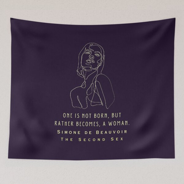Item preview, Simone de Beauvoir quote: One is not born, but rather becomes, a woman. designed and sold by artbleed.