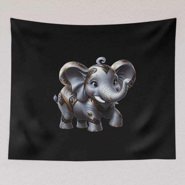 Item preview, Cute Elephant with Gold designed and sold by DZ-Merch.