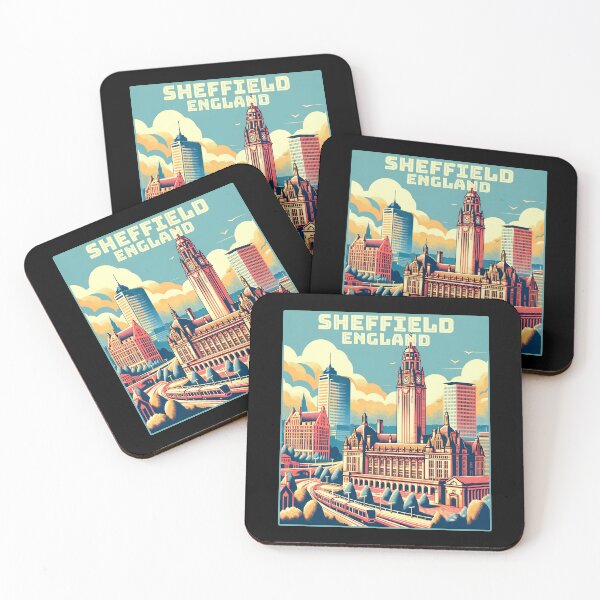 Item preview, Vintage retro Sheffield england Landmarks Skyline. designed and sold by Unitepeople.