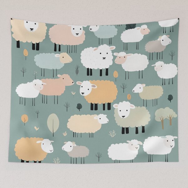 Item preview, Pattern Cute Sheep Pastel Colors Illustration designed and sold by ShaViArt.