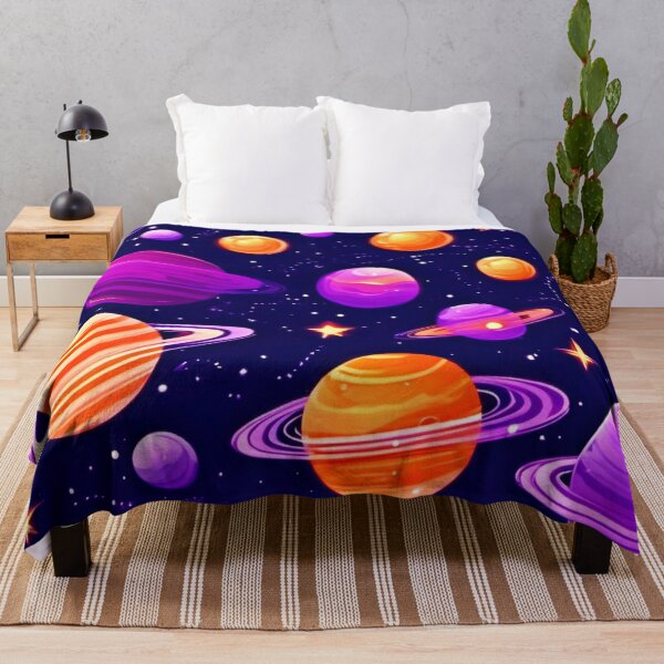 Item preview, Celestial Art: Orange & Purple Planets designed and sold by Health And Fitness Posts e-Store.