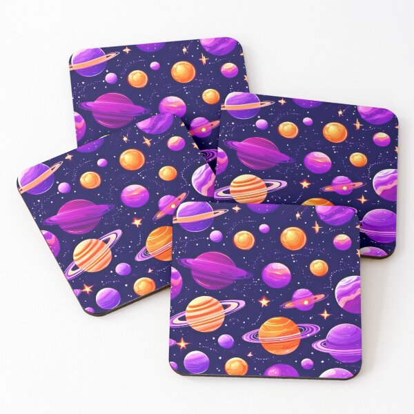 Item preview, Celestial Art: Orange & Purple Planets designed and sold by Health And Fitness Posts e-Store.