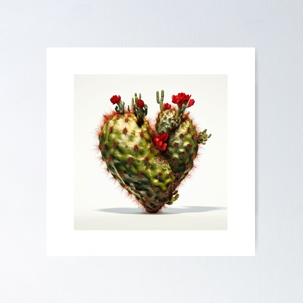 Item preview, Cactus Heart. AI generative assisted image designed and sold by robybret.