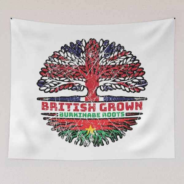Item preview, Burkina Faso Burkinabe British UK Tree Roots Flag designed and sold by FlagX.